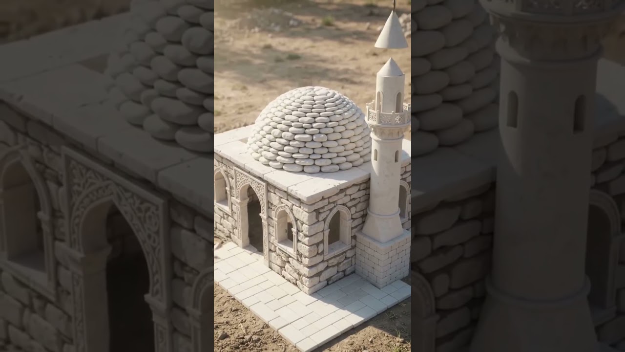 White Stone Se Chhoti Masjid 🤲❤ Kaise Bani | Complete Mosque Making | AI Video #allahuakbar