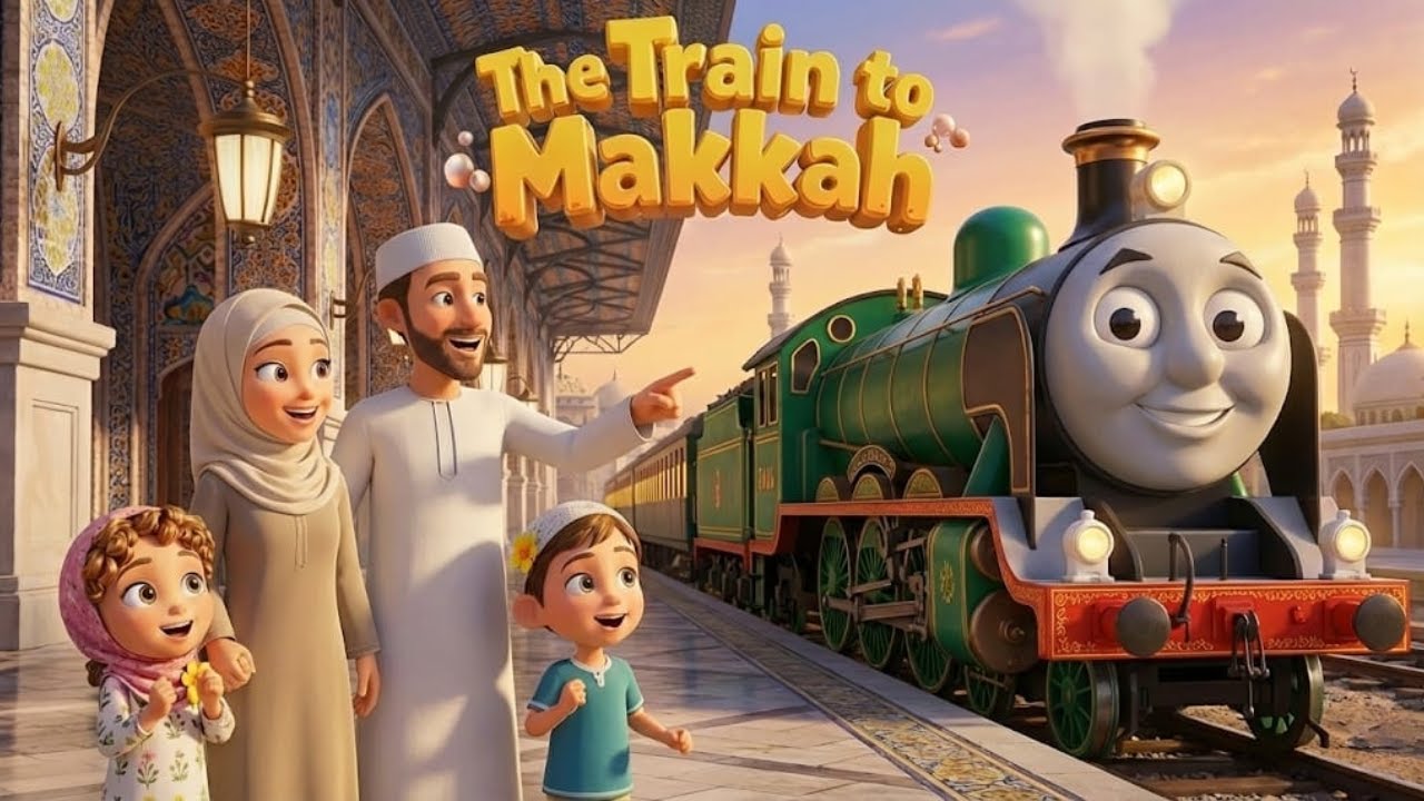 Train to Makkah 🚆🕋 | Islamic Kids Poem | Muslim Nursery Rhymes