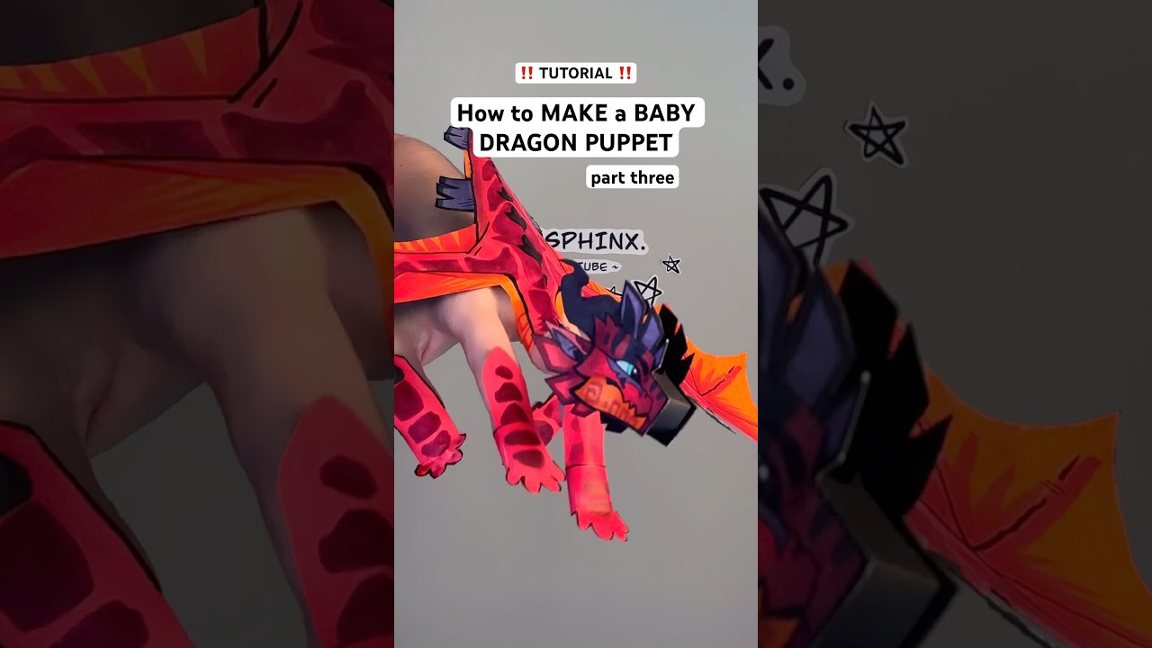 TUTORIAL &mdash; How to make a BABY dragon puppet! // LAST PART // #dragonpuppets #papercrafts #art