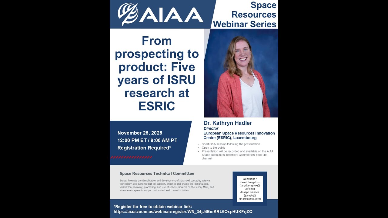 AIAA Space Resources Webinar - November 2025