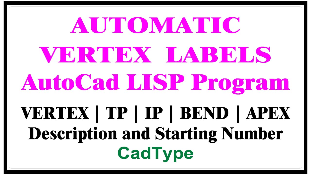 Automatic Vertex Labels using Lisp | in AutoCad | CadType | LISP | CTL24
