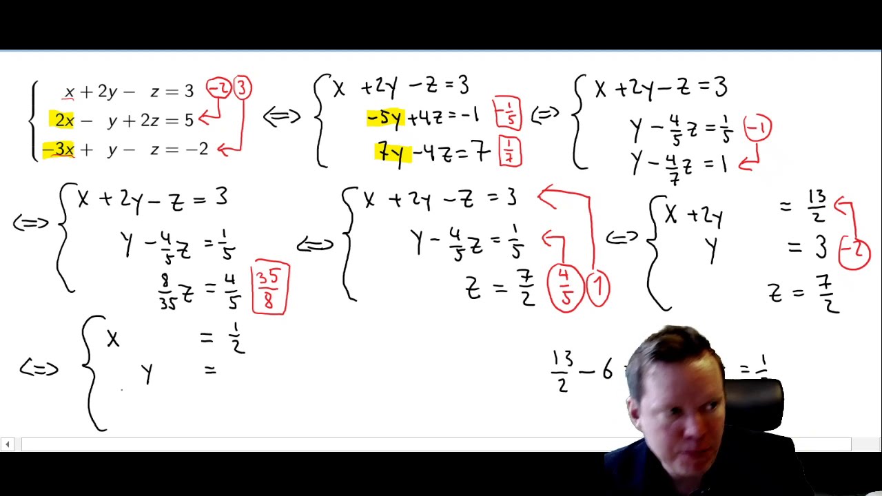 [Linalg:1:4] Exempel p&aring; Gausselimination (Linj&auml;r algebra, f&ouml;rel&auml;sning 1, del 4)