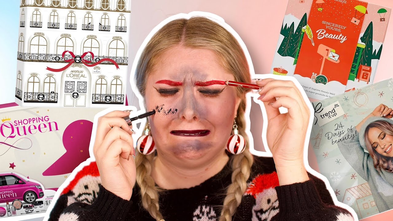MASCARA als FOUNDATION?! 😫 Adventskalender Make-up Challenge 🔄 ich hatte noch nie so viel Pech 🫠
