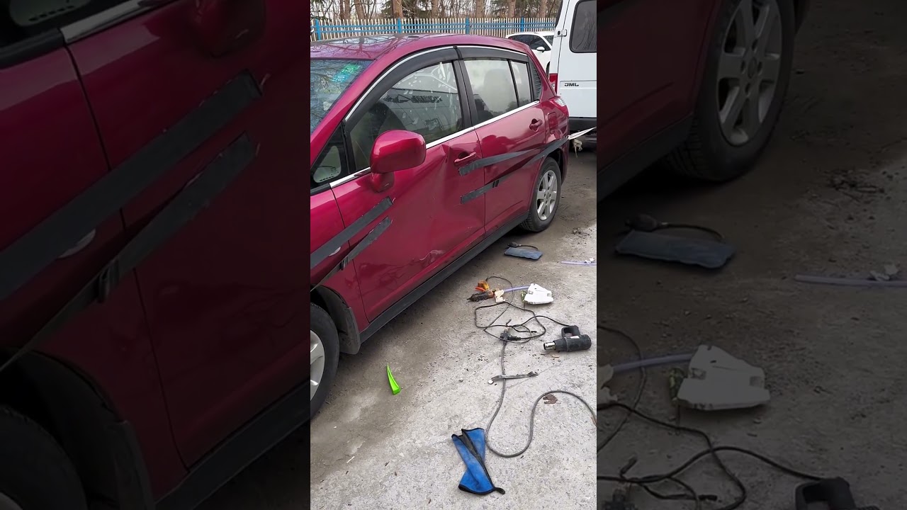 Car door dent repair process- Good tools and machinery make work easy