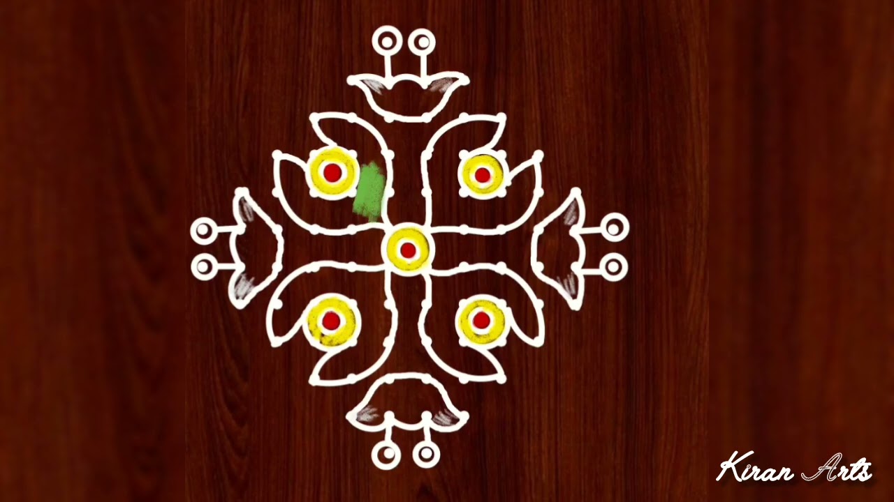 12×2 simple muggu || Satisfying  Rangoli with colors #muggulu #rangoli #kolangal #trending #viral 