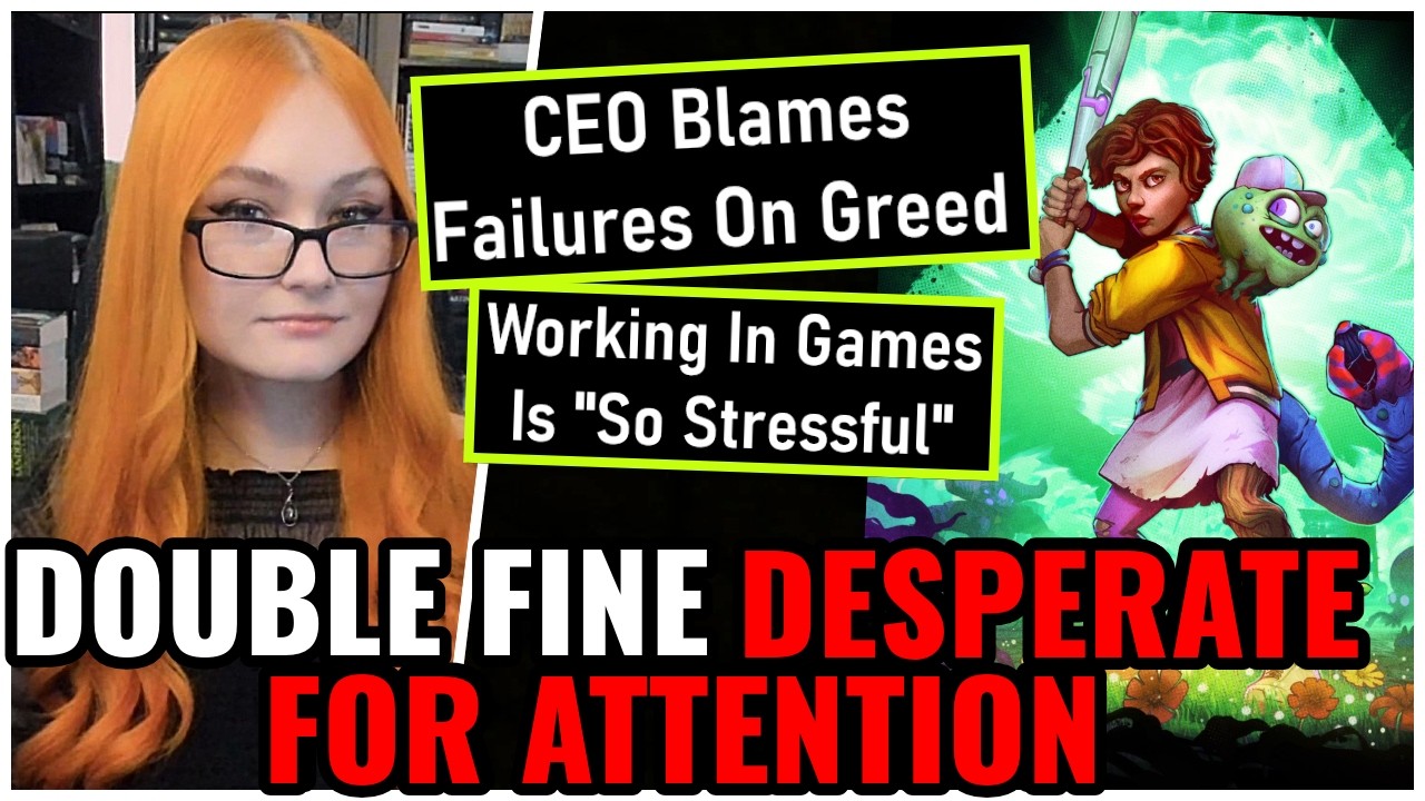Double Fine Gets DESPERATE 🤡 CEO Blames CORPO GREED For Gaming Industry Layoffs & Studio Closures