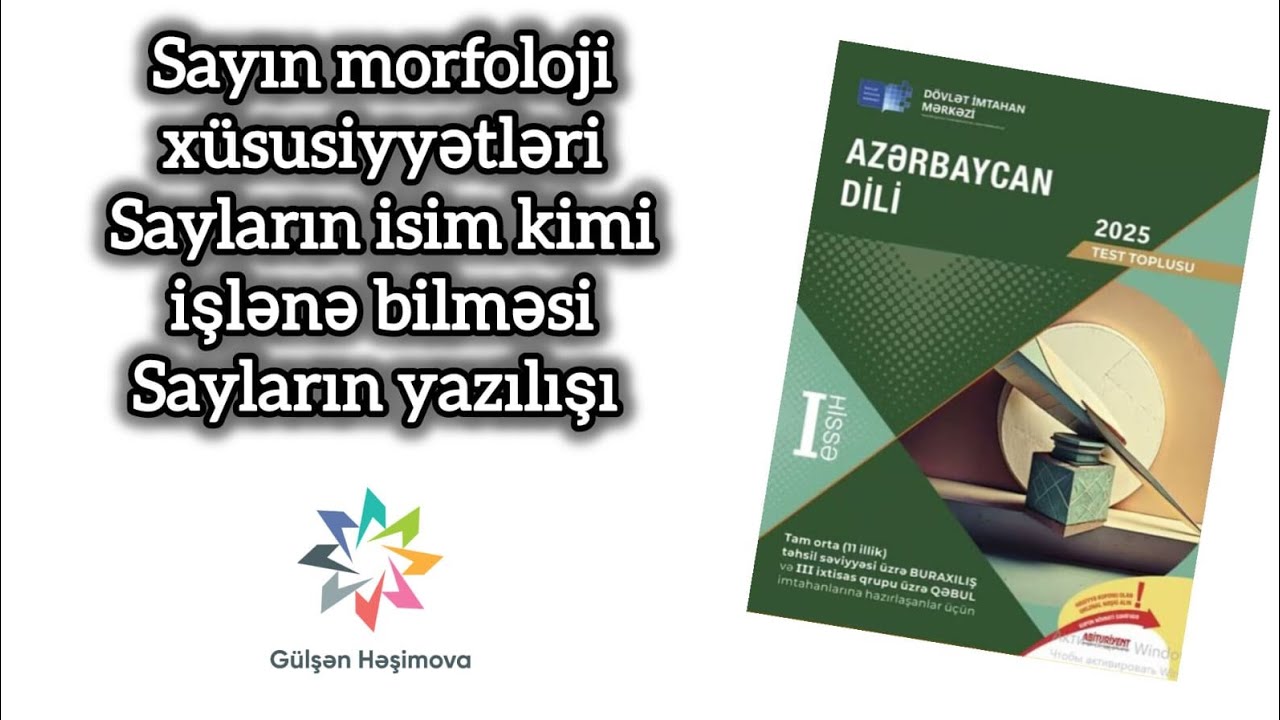 DİM yeni test toplusu/Azərbaycan dili.Sayın morfoloji xüsusiyyətləri.Sayların yazılışı 2025