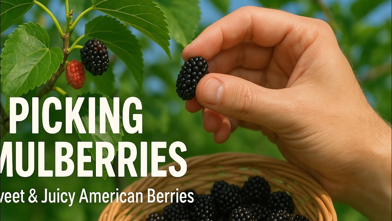 [Mulberries] Picking  Mulberries in America | Tasting Sweet Mulberries Directly from Tree ||