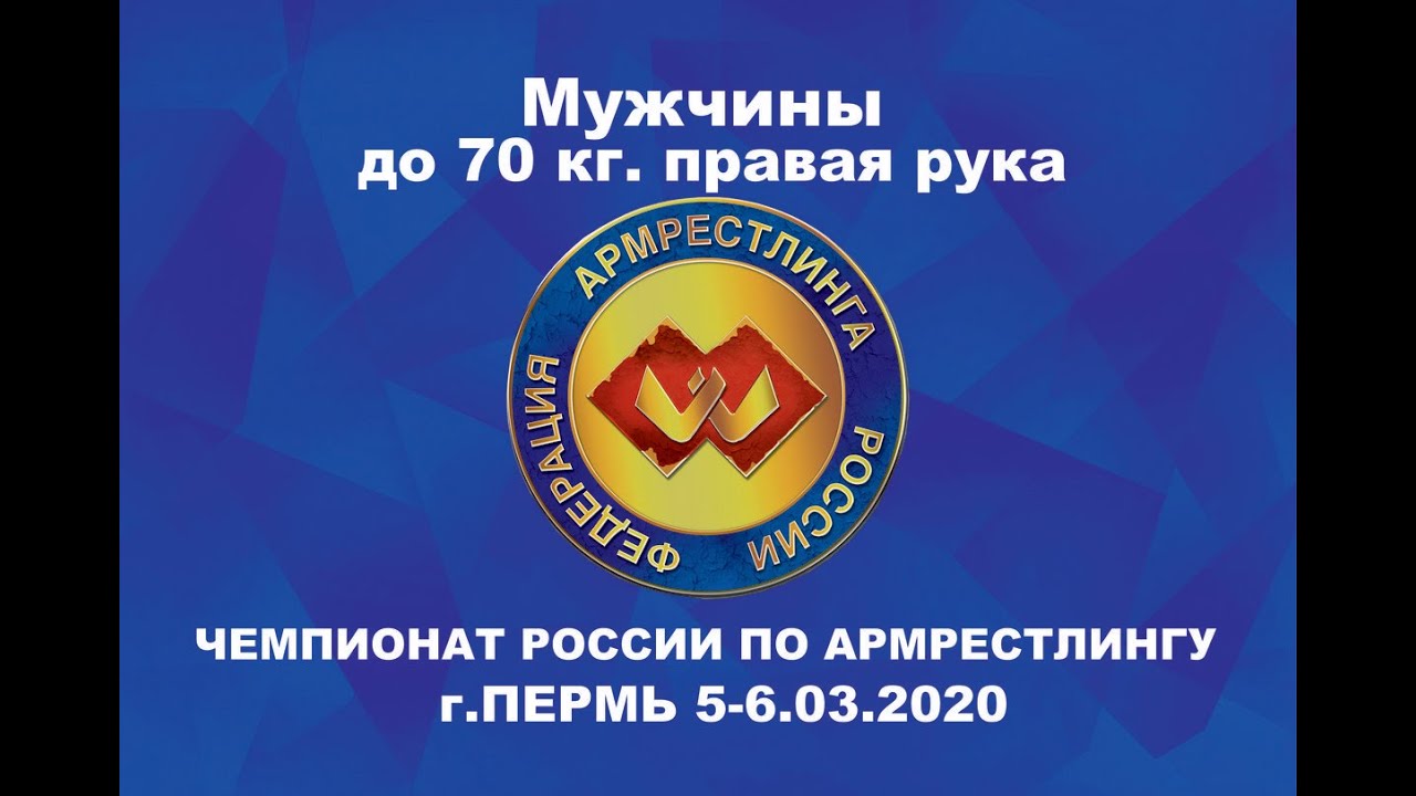 Чемпионат России по армрестлингу 2020 Мужчины 70 кг. правая рука