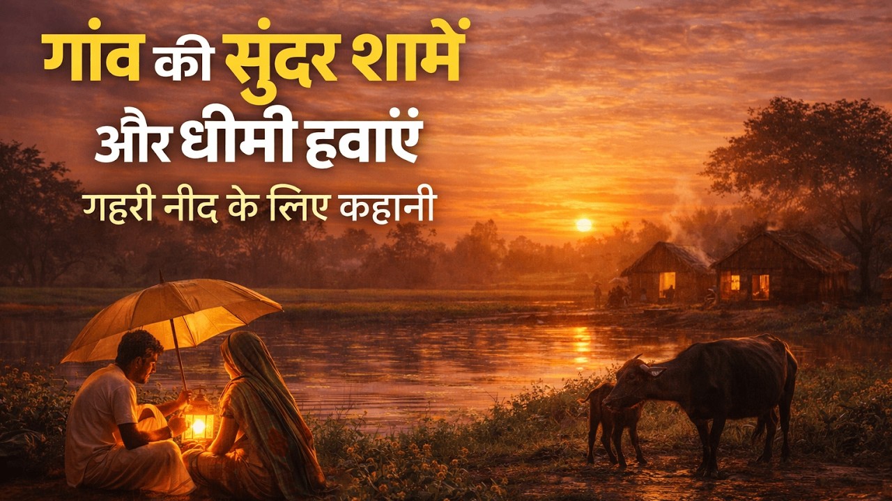 गांव की सुंदर शामें और धीमी हवाएँ | गहरी नींद के लिए कहानी | Rain Sounds | Hindi Kahani
