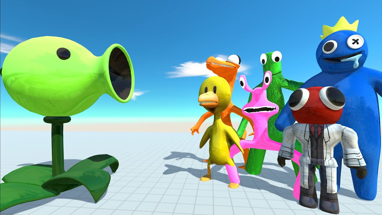 All Rainbow Friends Attack Peashooter - Animal Revolt Battle Simulator