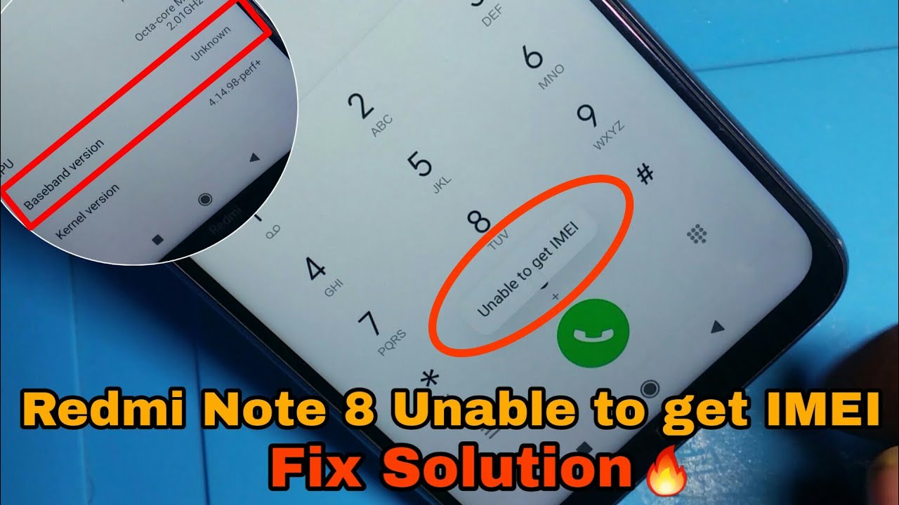 Redmi Note 8 | Unable to get IMEI Baseband Unknown | IMEI Repair Fix Solution