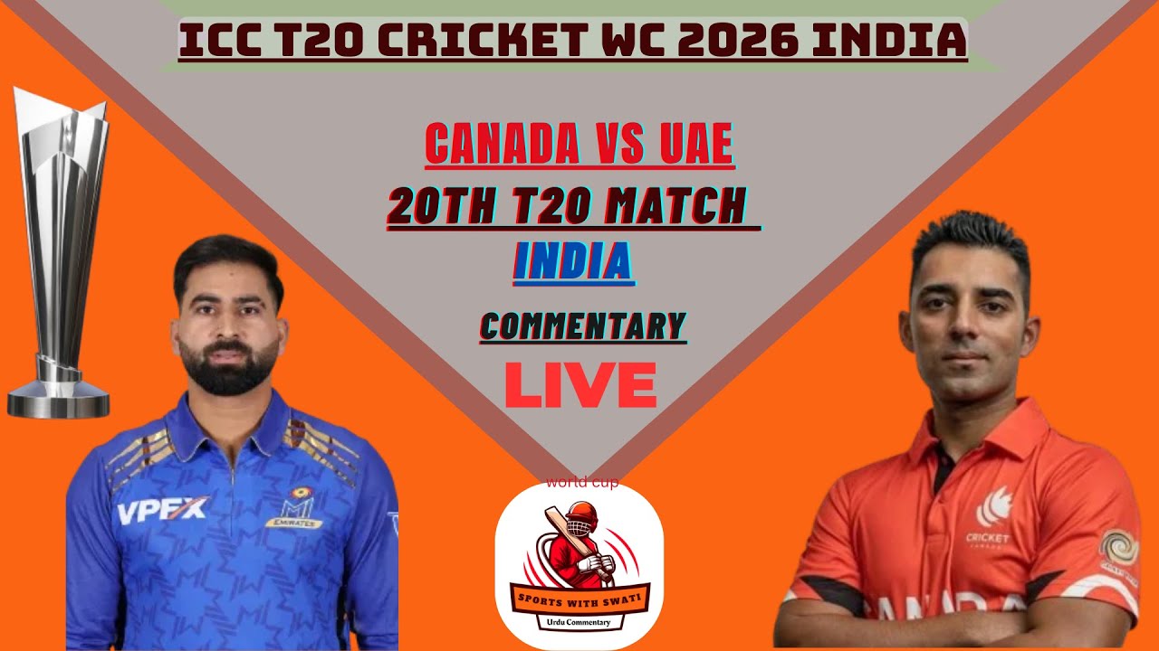 🔴 LIVE | Canada vs UAE – T20 World Cup 2026
| Canada vs UAE Men T20 | Live Score & Urdu Commentary