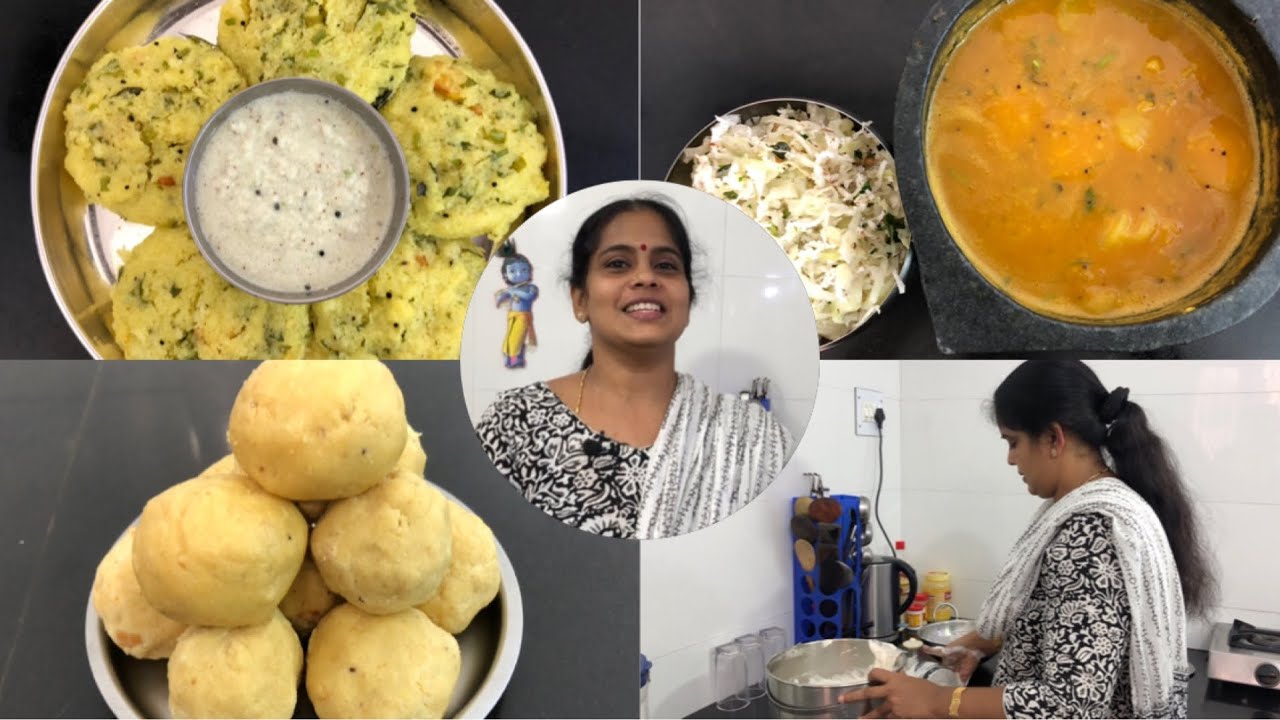 Tuesday vlog/Mullangi Sambar/Pottukadalai Urundai/Rava Idlli