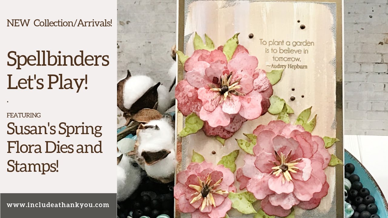 Spellbinder NEW Collection Arrival | Susan's Spring Flora | Double - Single Peonies | Ink SMooshing!