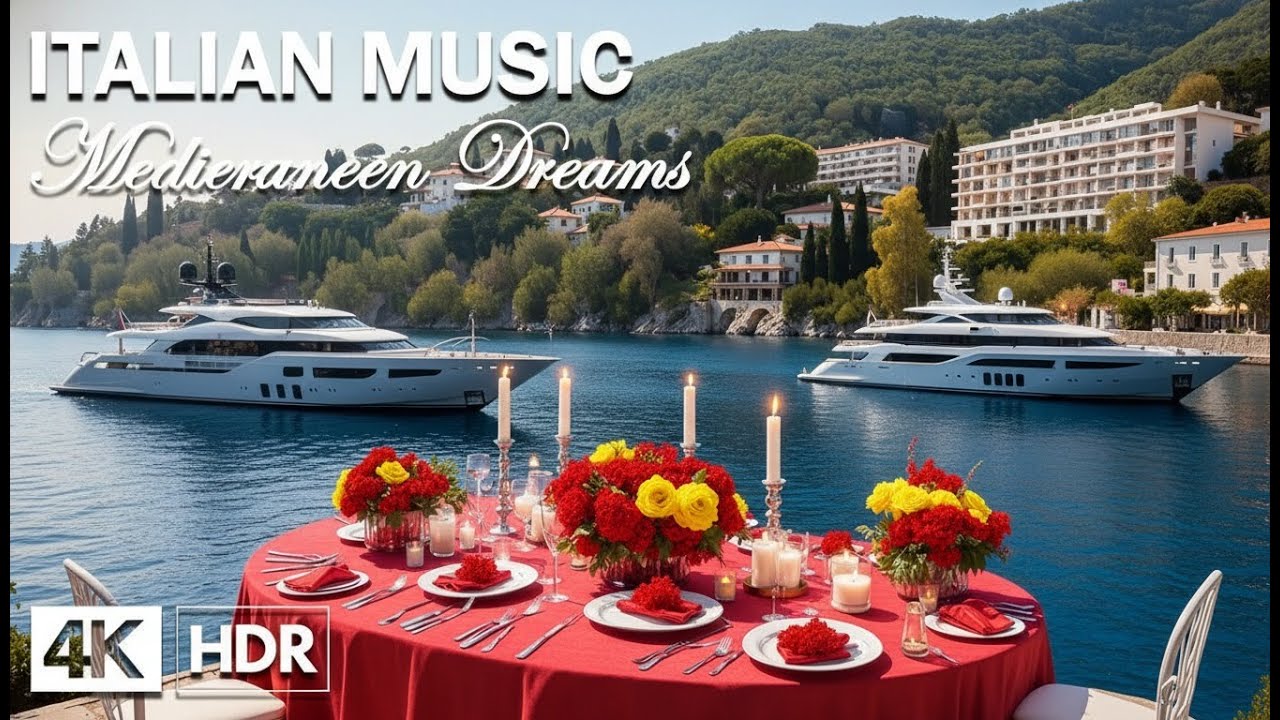 The Best 🇮🇹 Italian Music🎶 Italian Vibes 🎶 1+ Hour Scenic Amalfi Coast & Lake Como Relaxation 4K