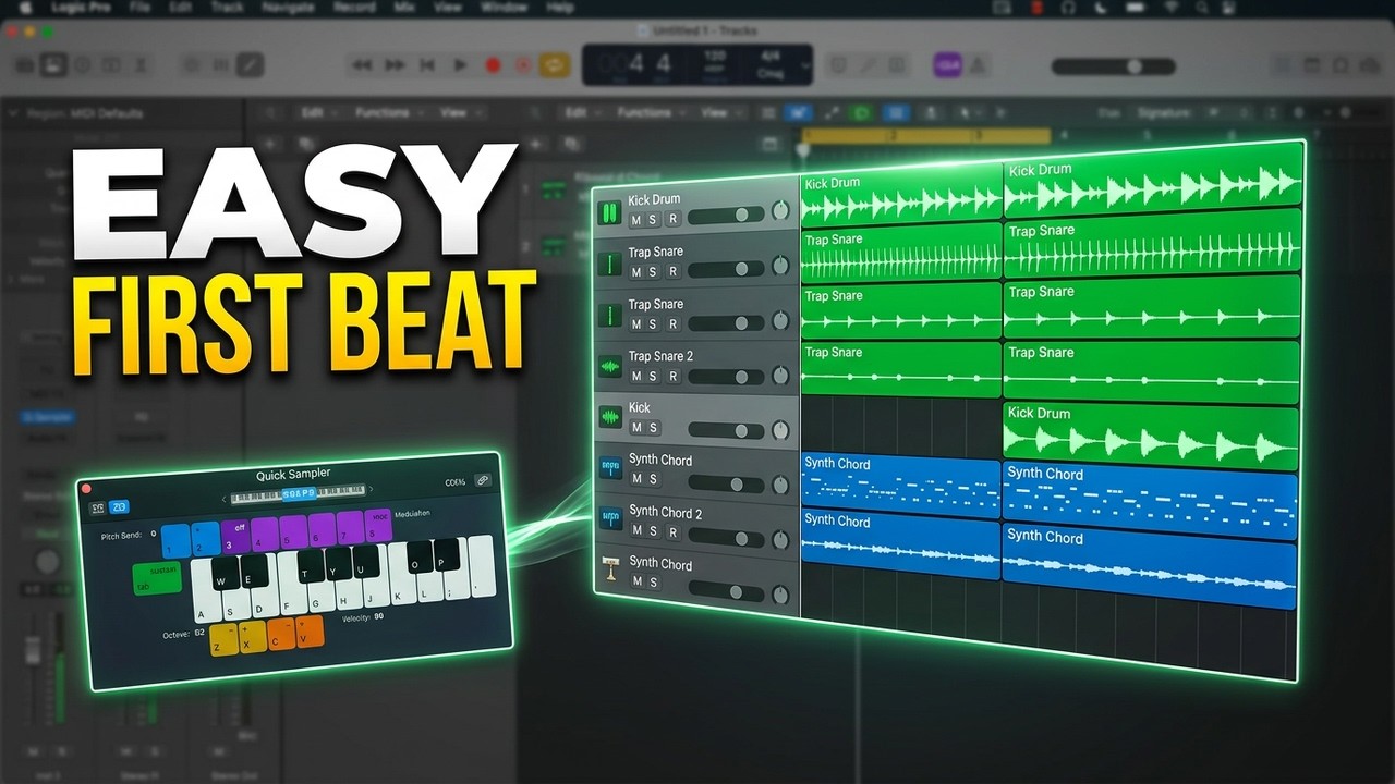 Как создать свой первый бит в Logic Pro для начинающих | Основы создания битов
