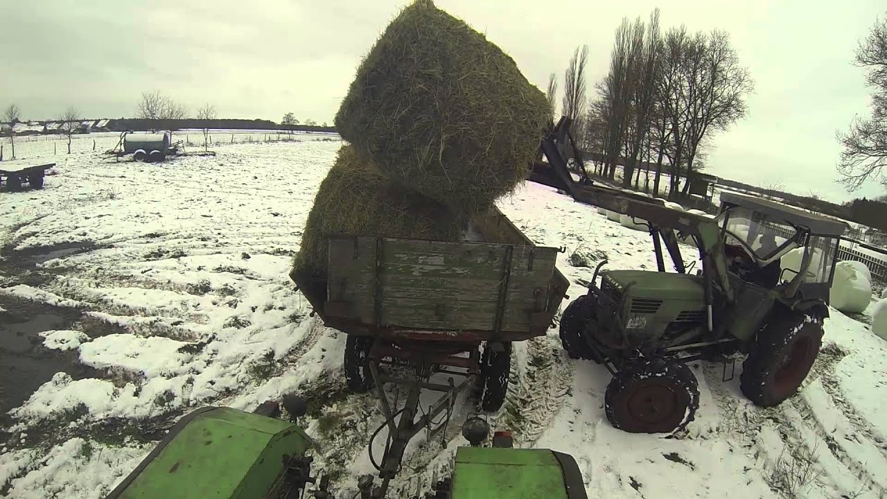 [GoPro] (Sound) Heu Ausliefern im Schnee Deutz Intrac und D 7006
