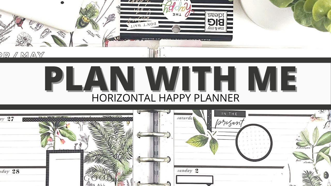 PLAN WITH ME | HORIZONTAL HAPPY PLANNER | SCRAPBOOK PAPER & STICKER SPREAD