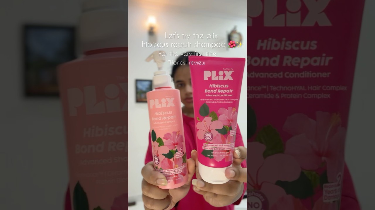 Let&rsquo;s try the Plix Hibiscus Bond Repair Shampoo 🌺✨ *honest review || VanshikhaKoli || #plix #review