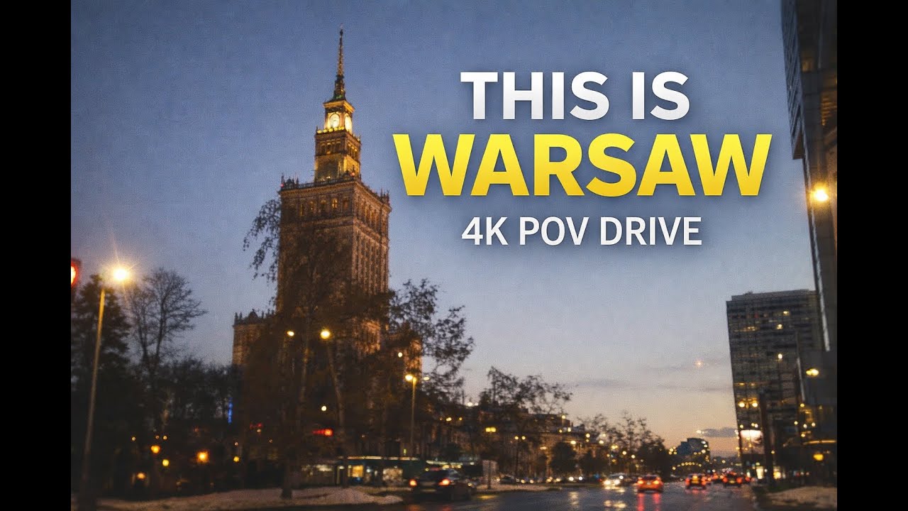Relaxing 4K Drive Through Warsaw &bull; Ursyn&oacute;w to Centrum &bull; Urban Ambience POV