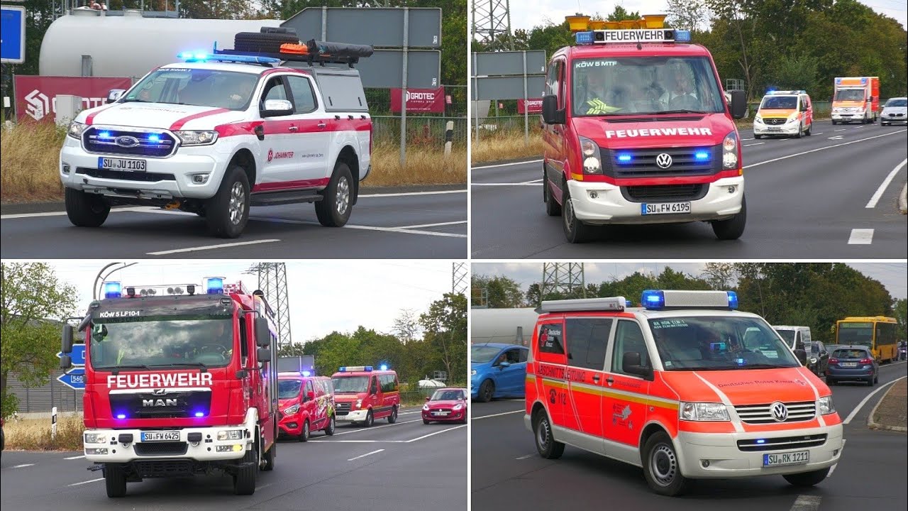 [Großbrand Lagerhalle - Sirenenalarm] Einsatzfahrten zu Großeinsatz in Troisdorf
