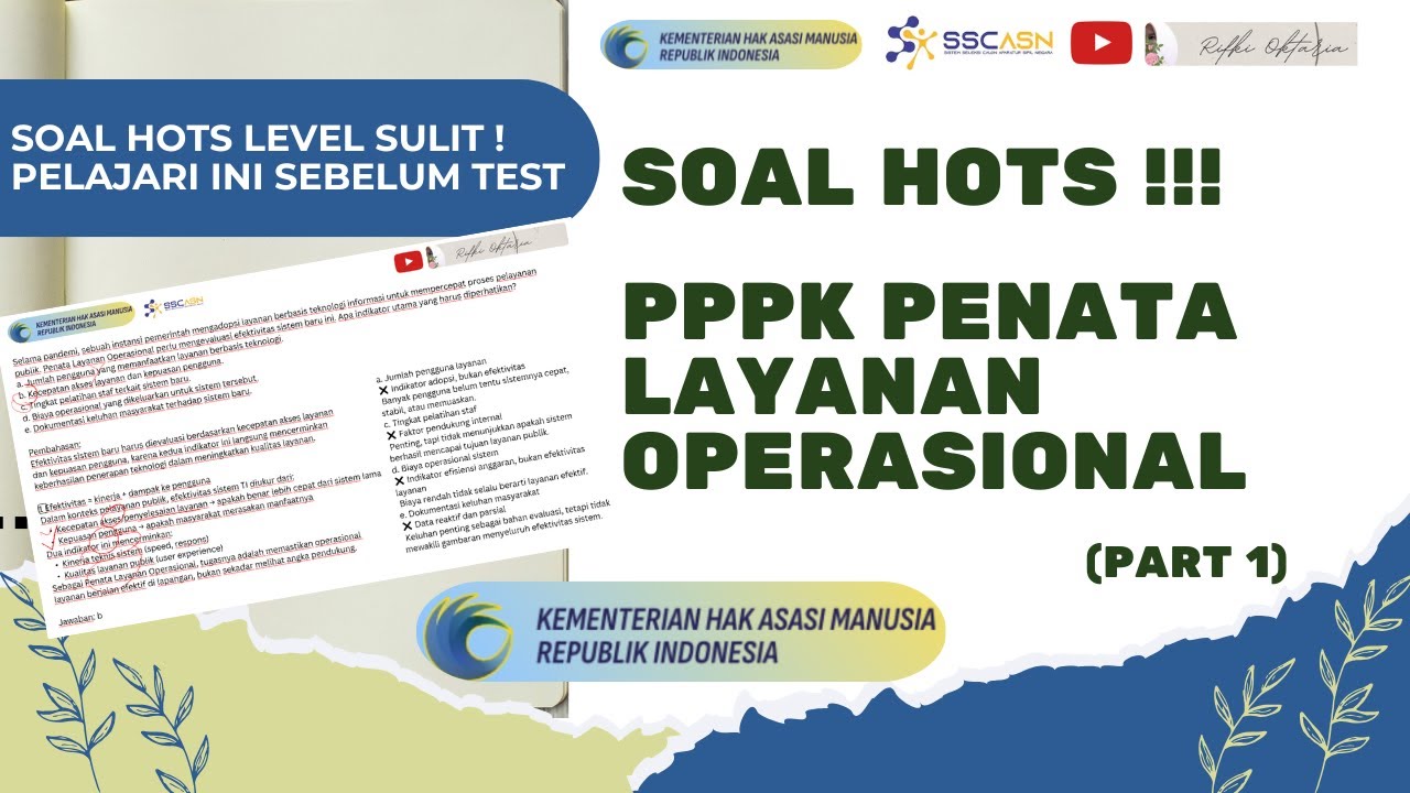 SOAL HOTS PPPK PENATA LAYANAN OPERASIONAL PPPK KEMENHAM 2026 PART 1