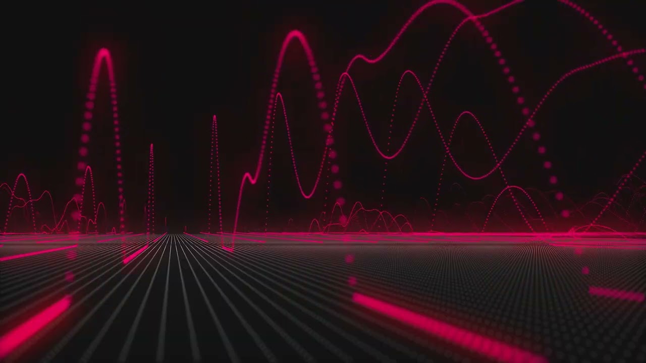 Red Neon Music Visualizer Motion Background | Audio Equalizer Loop | Screensaver