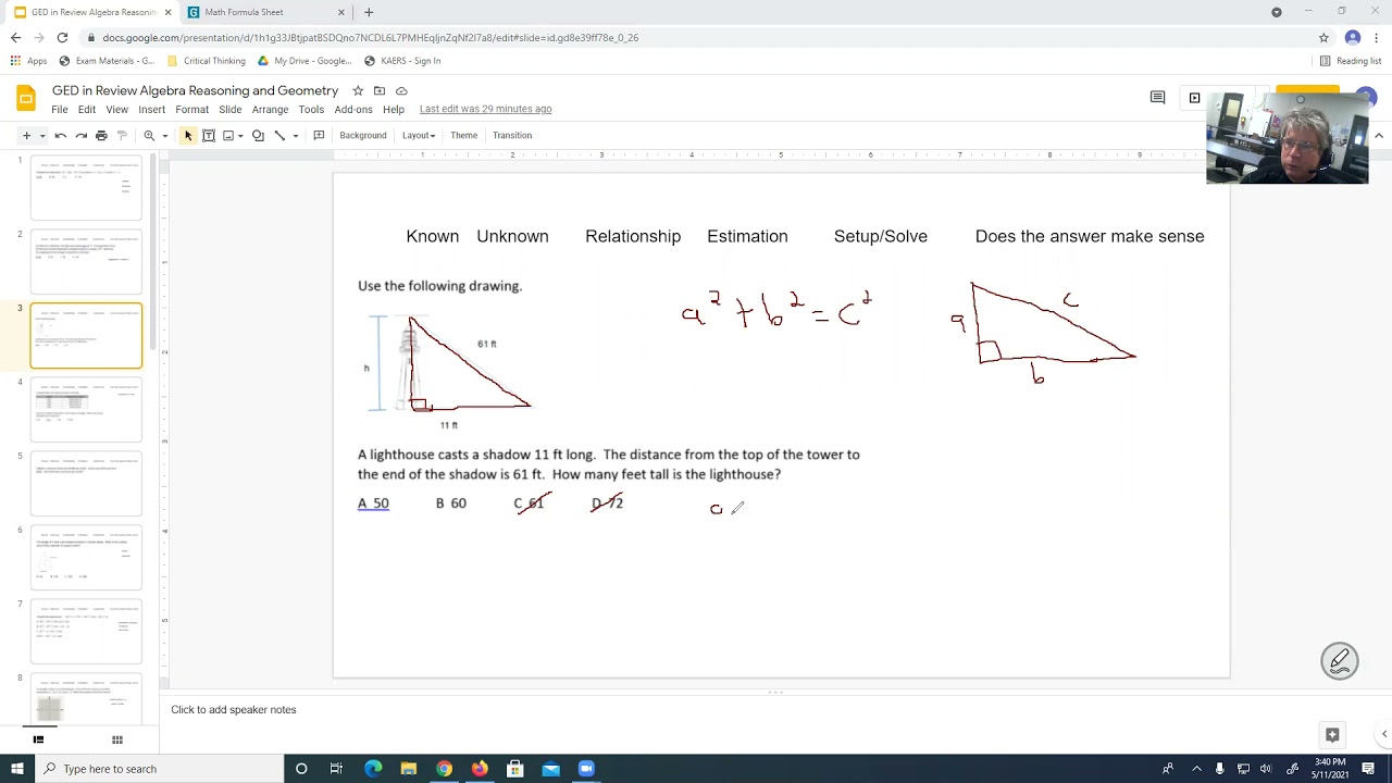 GED Math in Review Algebra Reasoning and Geometry
