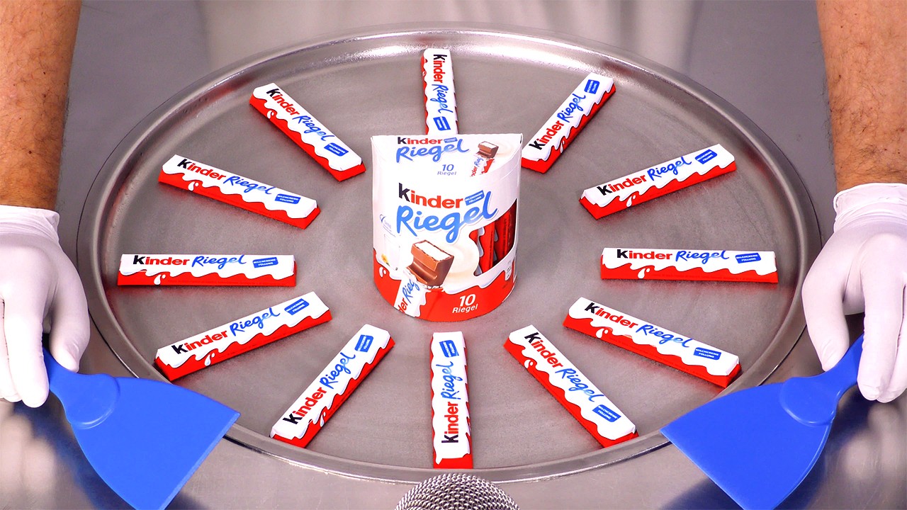 MASSIVE KINDER ШОКОЛАДНЫЙ БАР Рулеты с мороженым | АСМР (без разговоров)