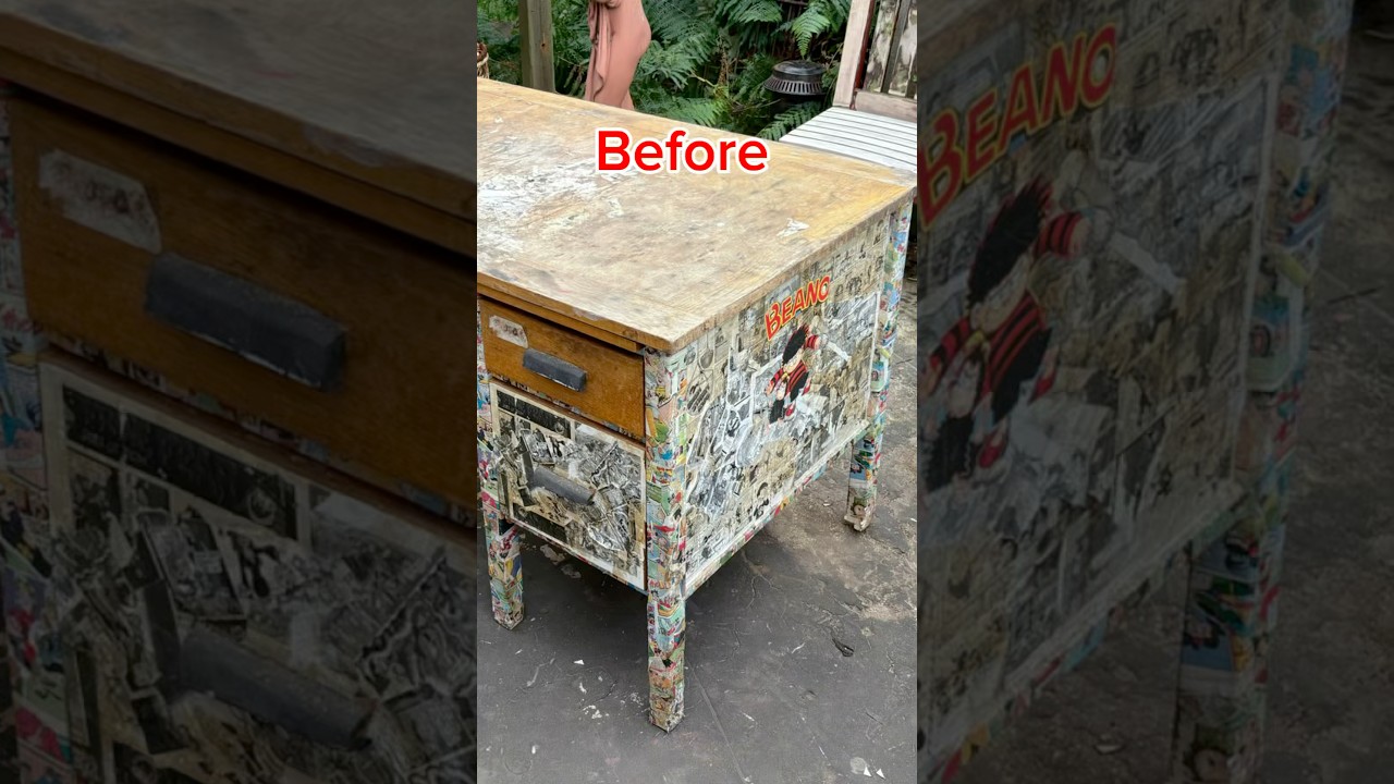 Amazing Vintage Oak Teachers Desk Restoration #upcycling #diy #restoration #furnitureflip #shorts