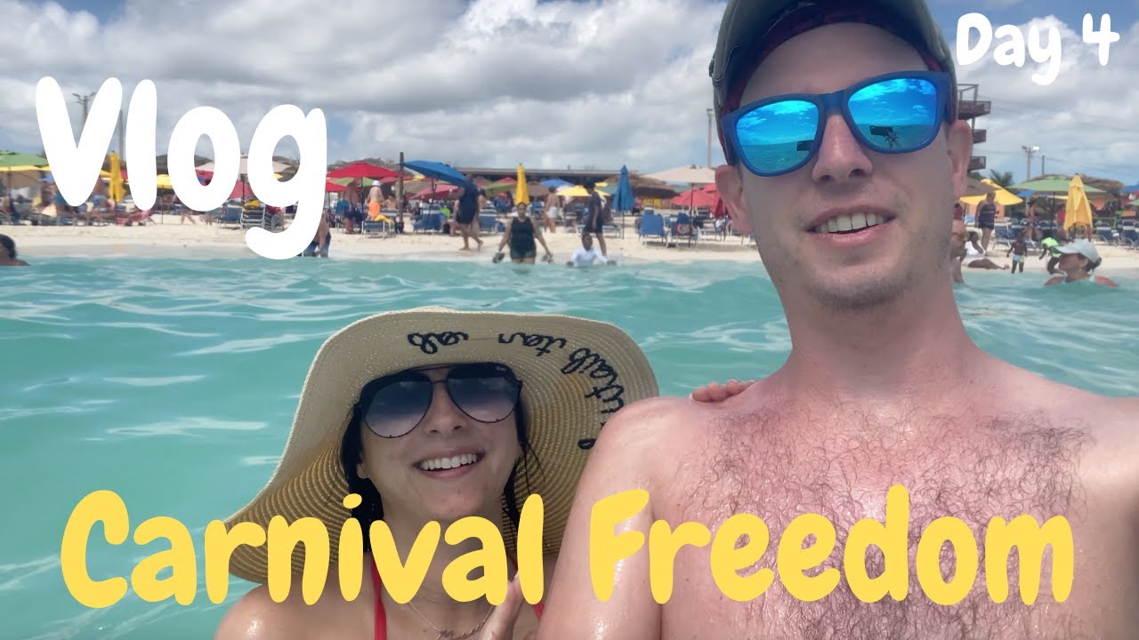Pirates Cove Beach at Freeport Bahamas - Carnival Freedom Day 4 Cruise Vlog