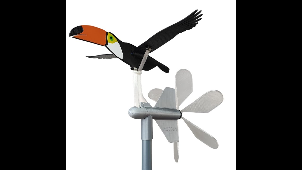 Vídeo Manual de montagem do cata-vento Tucano Happens para Jardim ou Telhado ao Ar Livre