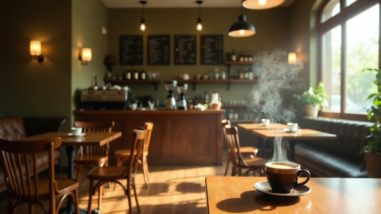 Relaxing Coffee Shop Ambience ☕ Soft Jazz Music for Study & Focus | 1 Hour