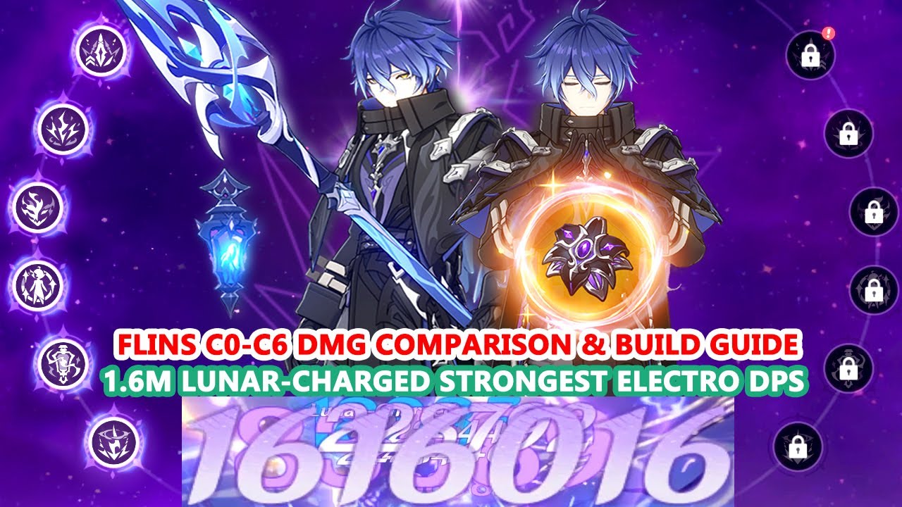 Flins C0-C6 DMG Comparison | 1.6M Lunar-Charged Strongest Electro DPS | Early Access 6.0