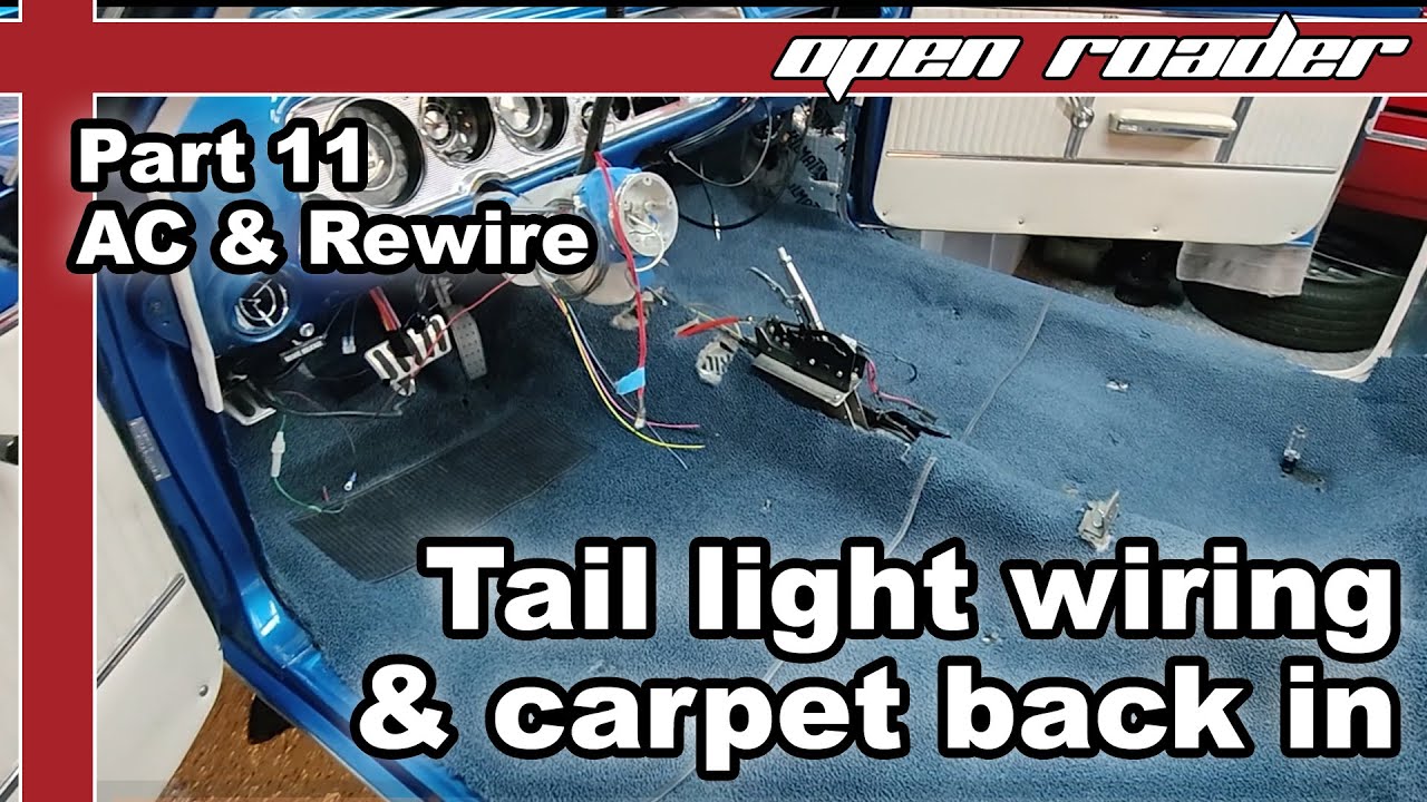 pt11 AC Install 1964 Chevelle | Wiring the rear of the car, laying back in the carpeting