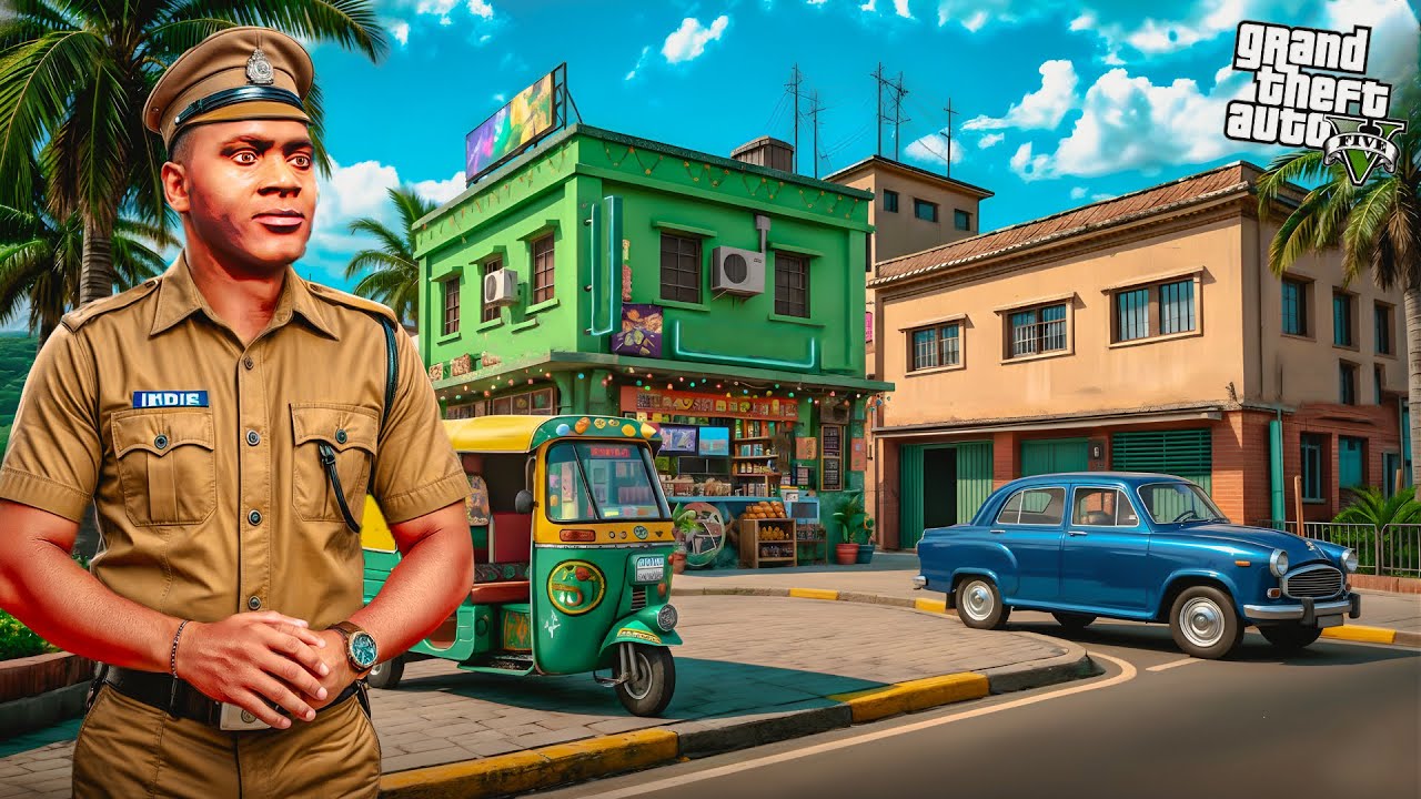 GTA 5: Franklin Become A Village Check Post Police In Gta 5