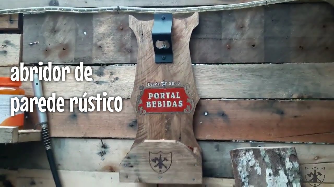 abridor de parede rústico (madeira de palet)
