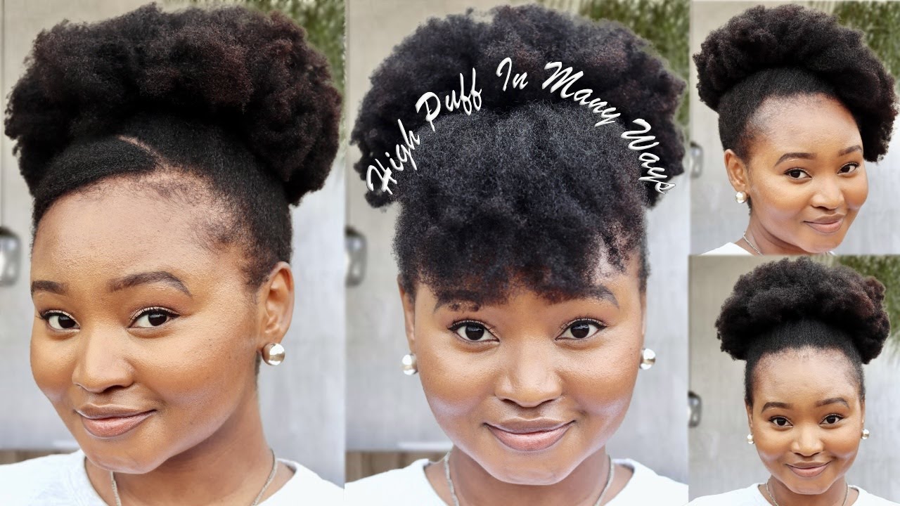 4 WAYS TO WEAR A HIGH PUFF | high puff on natural hair 4c | Tsholo Phoka