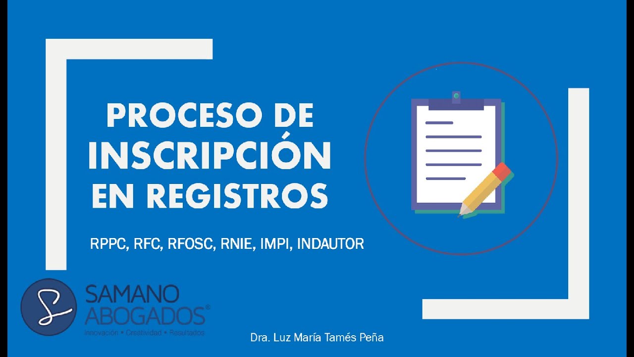 Registros para OSC (RPP, RFC, CLUNI, RNIE)