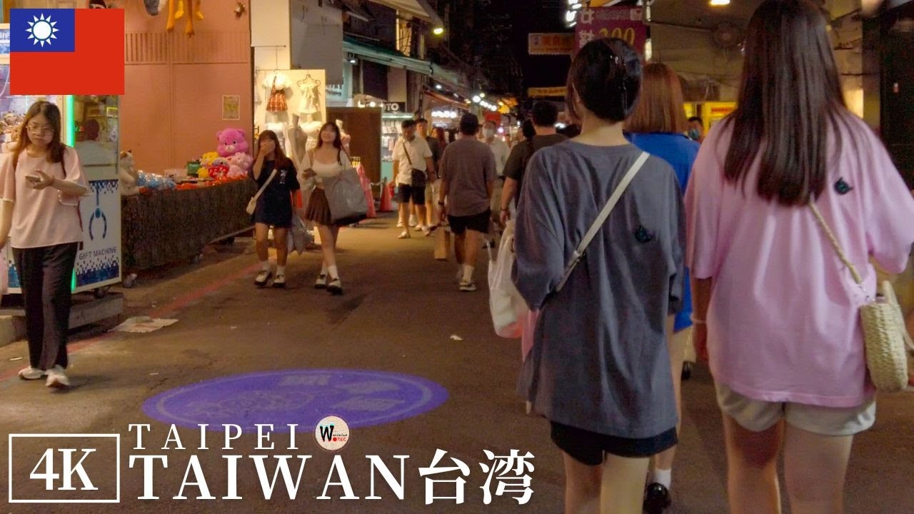 Taiwan Biggest Night Market Waling tour 4K - 士林夜市 🇹🇼