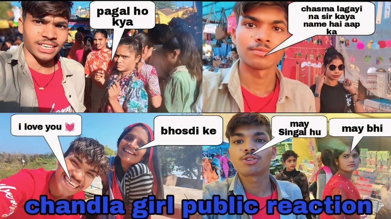 Chandla girl public reaction bhai ko i love you bol diya 😂💓🥰|| Vivek editor 4k. #comedy #funny 
