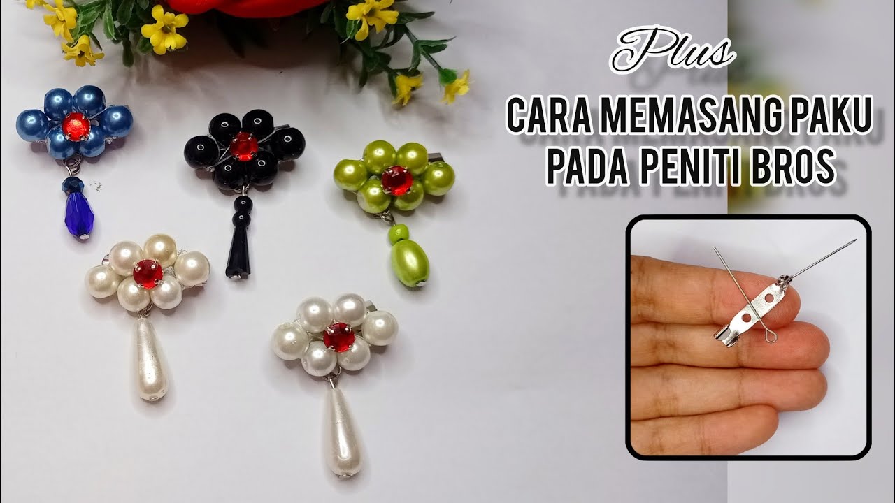 Membuat Bros Dagu Mini Mutiara Juntai Kristal Tetes Mudah dan Cepat|| Beads Accesssories Tutorial