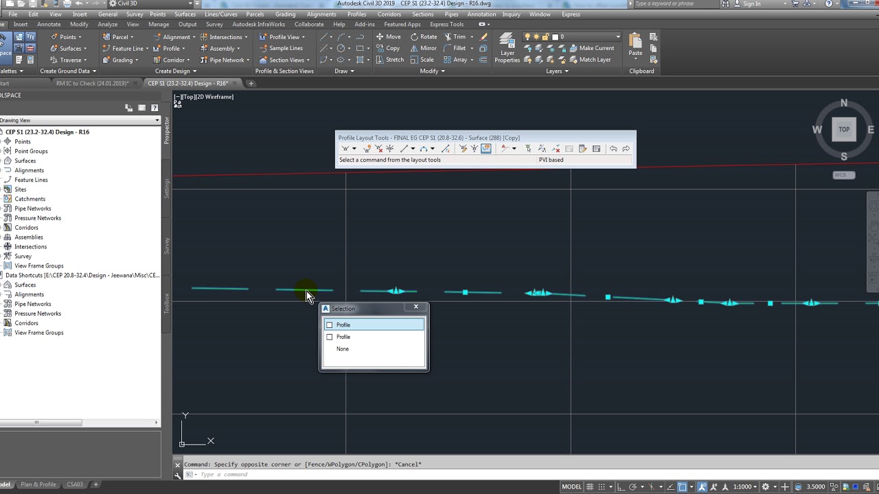 How to raise or lower surface profile to create new profile