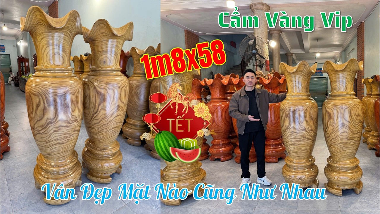 Cẩm Vàng Vip 1m8x58 Vân Đẹp Tứ Diện Mọi Mặt