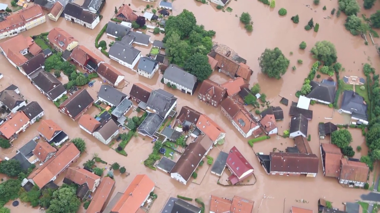 Flug über die Hochwassergebiete in Niedersachsen
