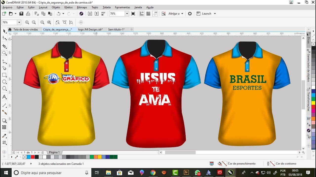 Como vetorizar uma camis no Corel Draw Parte 02- Preenchimento de malha