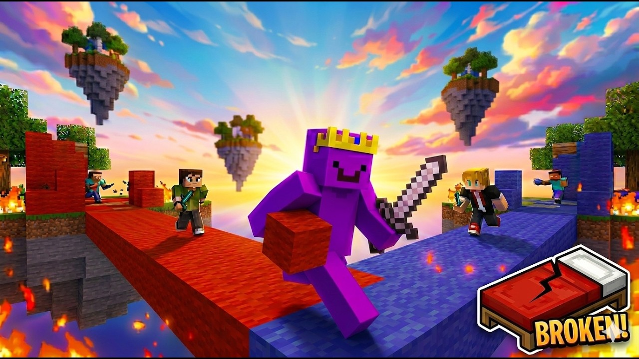playing bedwars in mineberry server with noob teamates | gone wrong