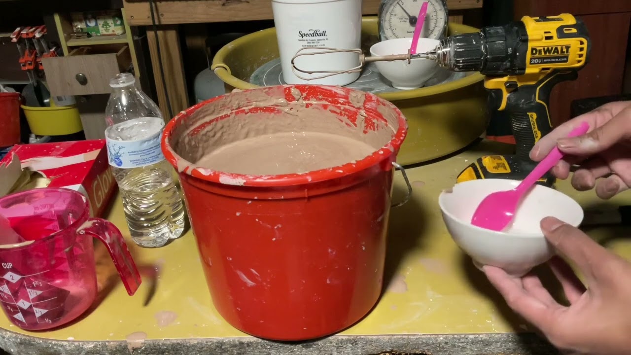 Making Reclaim Clay into Casting Slip and Measuring Specific Gravity with a Kitchen Scale!!
