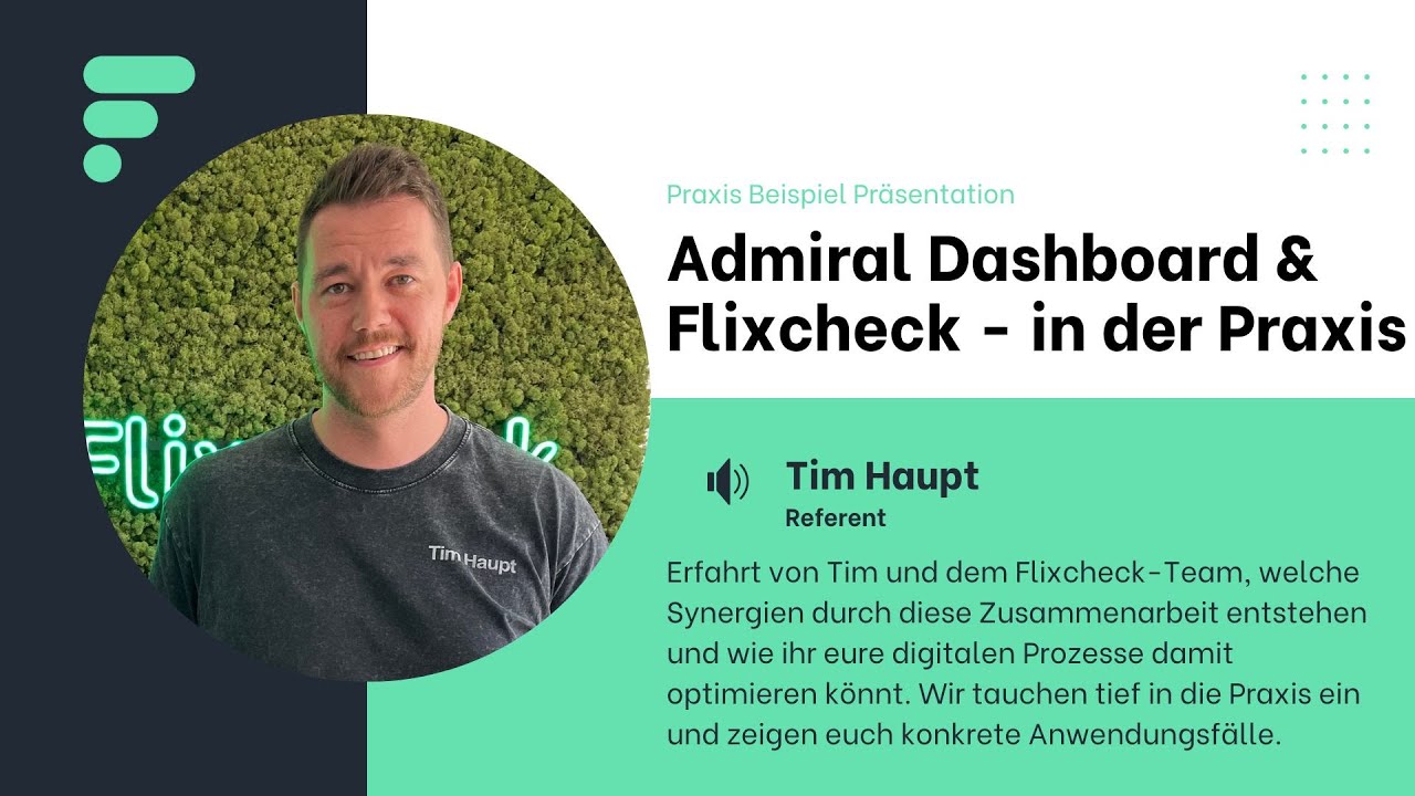 Flixcheck & Admiral Dashboard: Partnerschaft & Live-Demo - Webinar mit Tim Haupt